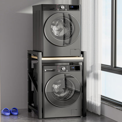 Over The Washer and Dryer Storage Shelf, Widen 29.5in & Height Adjustable | Space Saver Washer Dryer Stacking Rack Kit, 1.2mm Wall Thickness, 660lbs Capacity, for Laundry Room, Bathroom