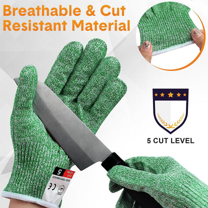 12 Pairs Cut Resistant Gloves Level 5 Protection Safety Cutting Kitchen Cuts Gloves for Chefs Garden