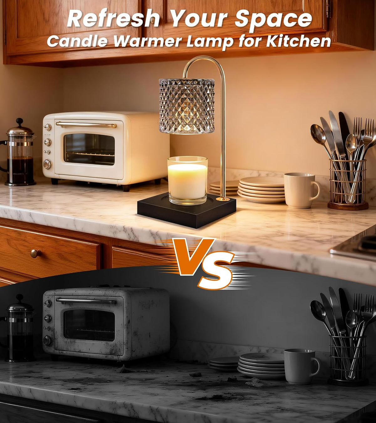 TigQiang Candle Warmer Lamp with Timer, Birthday Gifts for Women, Amber
