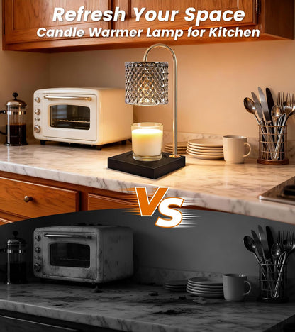 TigQiang Candle Warmer Lamp with Timer, Birthday Gifts for Women, Amber