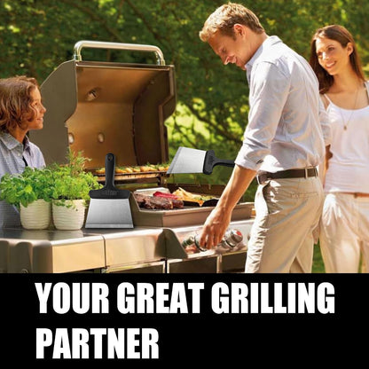 GRILLART Griddle Cleaning Kit for Blackstone, Griddle Accessories Kit | One Set for All, with High-Density Grill Stone, Thicker Griddle Scraper, Better Control Handle, For Revome Rust & Daily Clean