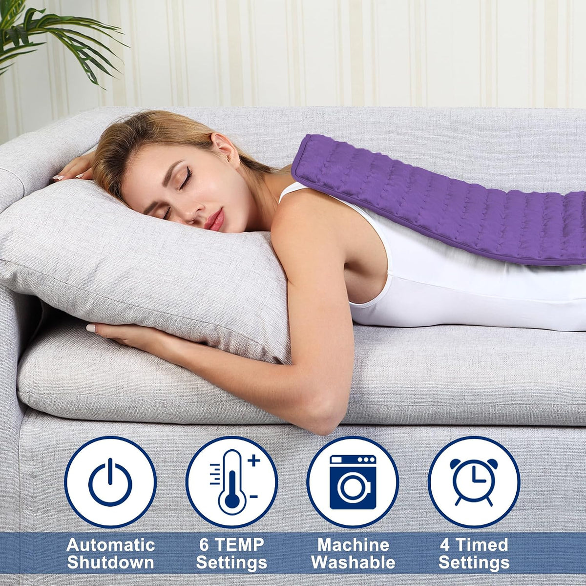 Electric Heating pad for Back Neck Shoulder Knee Arms Legs- Electric Heat Pads with 6 Heat Settings & Auto Shut Off Heat Heating Pad for Birthday Mother Father Girl Men Women