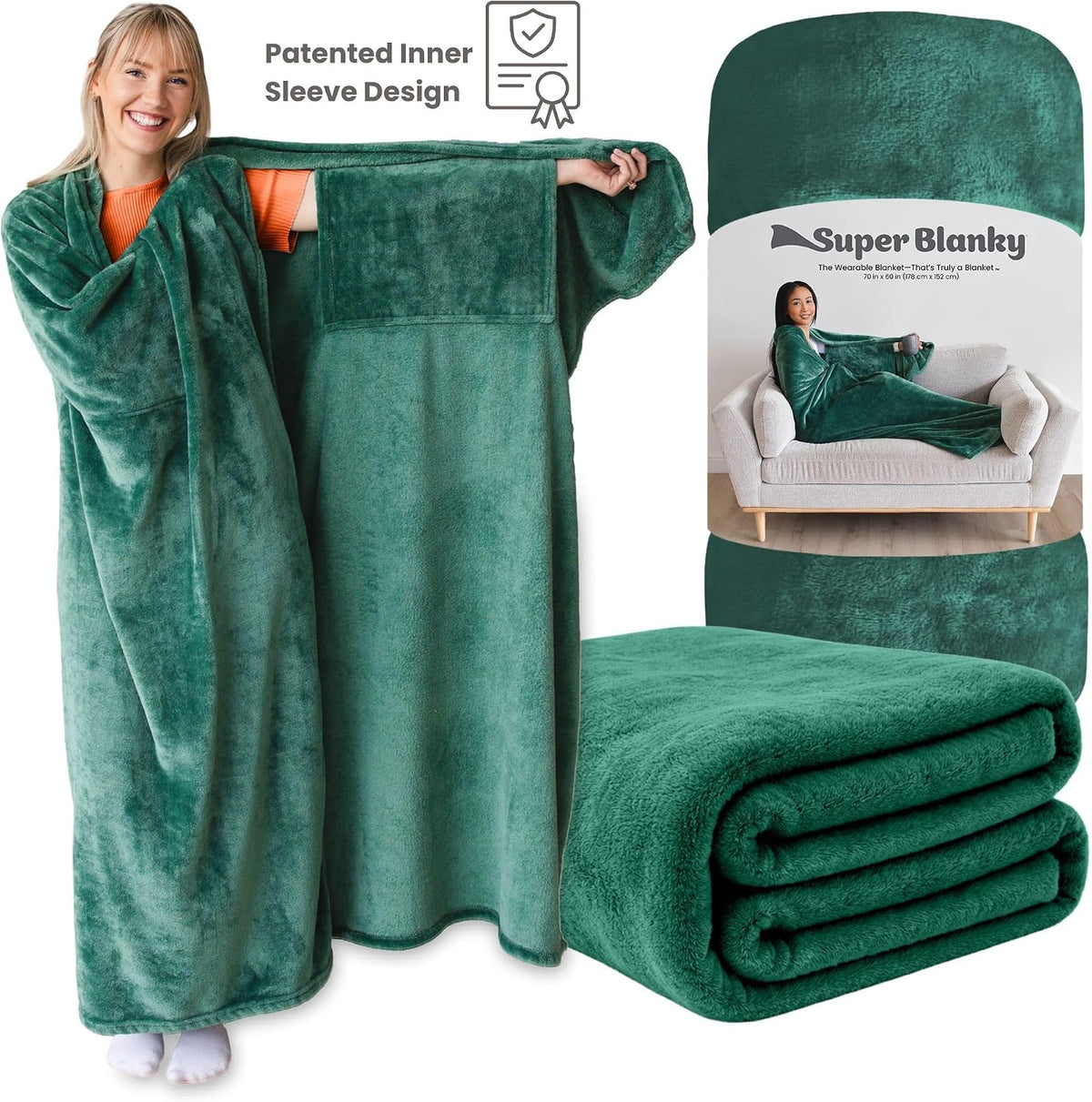 Super Blanky Wearable Blankets for Women & Men, Dorm Room Essentials, Gift for Her, Gifts for Women, Wife Birthday Gift Ideas