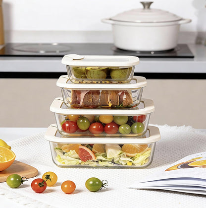Glass Food Storage Containers with Glass Lids, Microwave Safe Food Container Set, Aitight Meal Prep Container Set, BPA Free, 2 extra Colanders, LeakProof, 2 Pack of 60oz