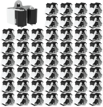 3-H Broom Holder Wall Mount 12 Pack, Heavy Duty Stainless Steel Mop and Broom Organizer Clips, Strong Grip Wall Mount Holders for Garage, Garden, Laundry Room & Utility Closet, Black