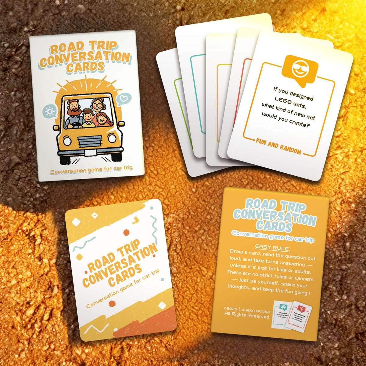 Road Trip Conversation Cards for Kids and Adults - Talk, Laugh, Bond for Family Trip - Conversation Cards for Family, Car Game, Road Trip Essentials
