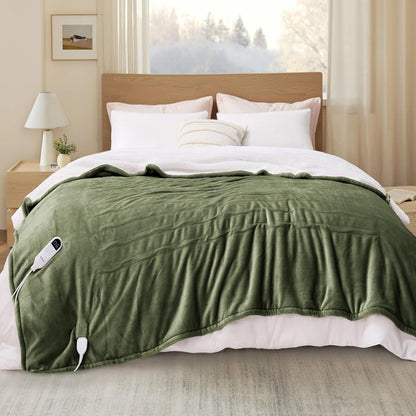 Bedsure Heated Blanket Throw Blanket with Preheat Function - Fast Heating Electric Blanket, Soft Flannel Throw with 6 Time Settings(Up to 10H), 6 Heating Settings, Gifts for Grandma (50"x60", Grey)