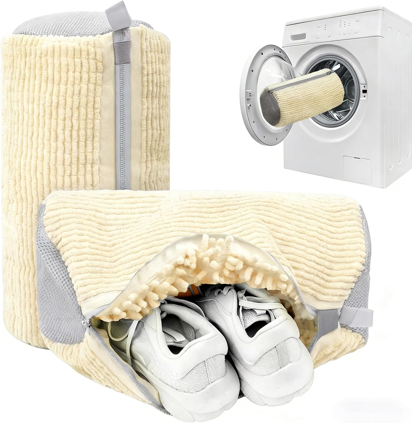 Shoe Washing Machine Bag – Reusable Laundry Shoe Bag for Sneakers, Running Shoes & White Shoes, Helps Protect Against Deformation, Scratches & Washer Damage(Yellow 2pcs)