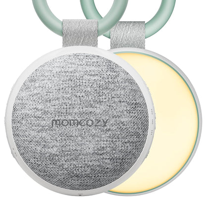 Momcozy Portable Sound Machine with Night Light, White Noise Sound Machine for Baby, 20 Soothing Sounds, Sound Therapy, Long-Lasting Power, Timer, Clips on Stroller, Baby Shower Gifts