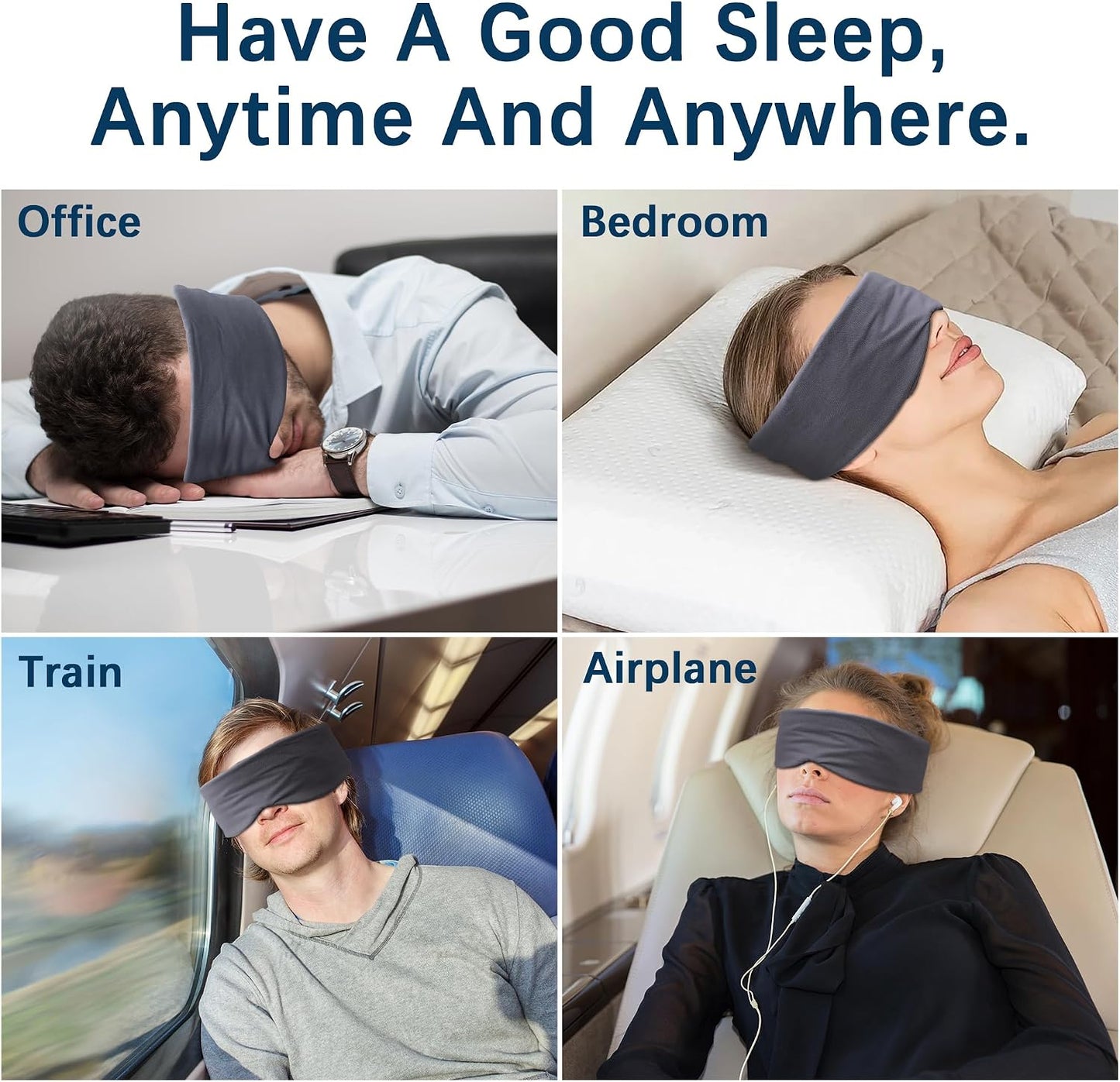 Full Coverage Sleep Mask for Sleeping, 100% Light Blocking Eye Mask | Nose Pad Design for Light locking, Ultra Soft Breathable Material, Adjustable Strap, Perfect for Travel, Shift Work, and Nap