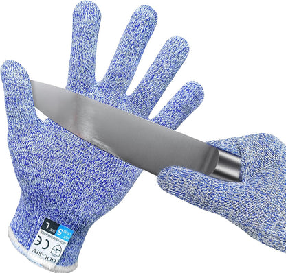 A5 Cut Resistant Gloves, Level 5 Protection, Safety Work Gloves for Kitchen Cutting, Oyster Shucking, Wood Carving, Meat Cutting, Fish Handling, Pink, XL