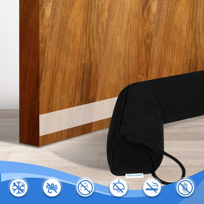 NABOWAN 30" Weighted Under Door Draft Stopper -Triangular Door Draft Blocker with Hook Loops for Easy Install, Save Energy, Home Room Essentials