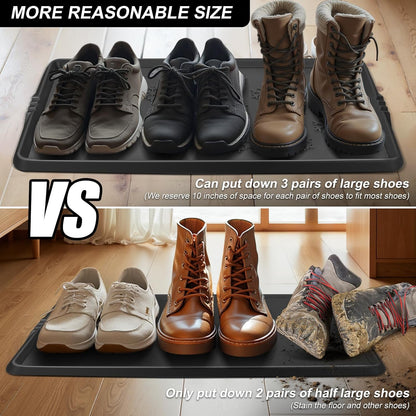 Azadx Heavy Duty Boot Trays Natural Rubber Shoe Mat Tray for Entryway | Ultra Large Boot mat Tray Multi-Purpose for Outdoor Door Mats, Waterproof Durable Shoe Tray 16x42 Inch