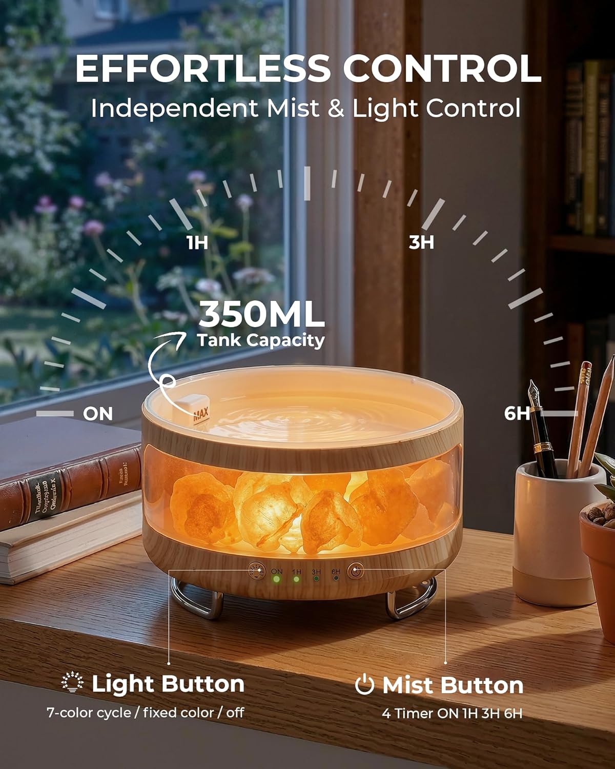 Essential Oil Diffuser with Himalayan Salt Lamp, Scent Diffusers for Home