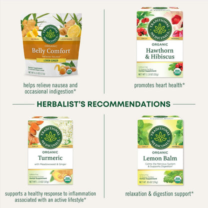 Traditional Medicinals Tea, Organic Ginger, Healthy Digestion, Pleasantly Spicy & Warming, 16 Tea Bags