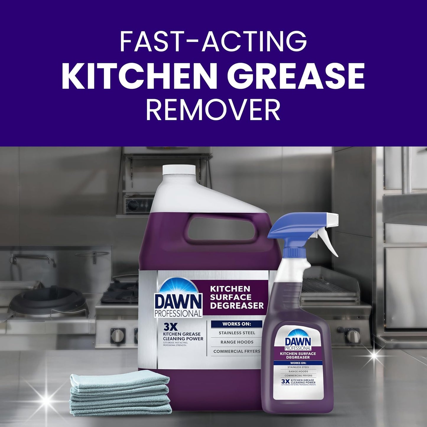 Dawn PRO Kitchen Surface Degreaser, Bulk Cleaning Spray for Oil and Grease Buildup in Commercial Kitchens, 32 fl oz (Case of 6)