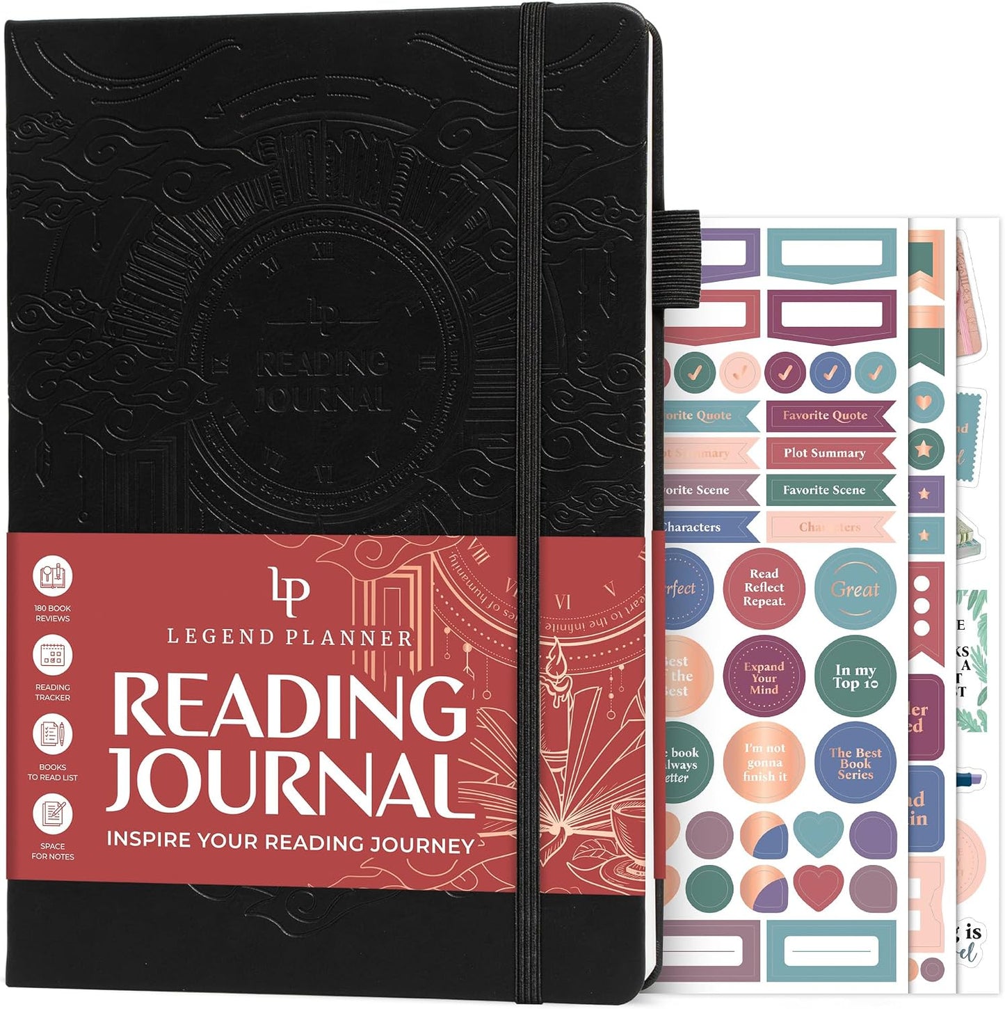 Legend Reading Journal for Book Lovers – Reading Log Tracker for Adults & Kids – Book Nerd Gifts & Accessories, 180 Reviews (Mint Cream)