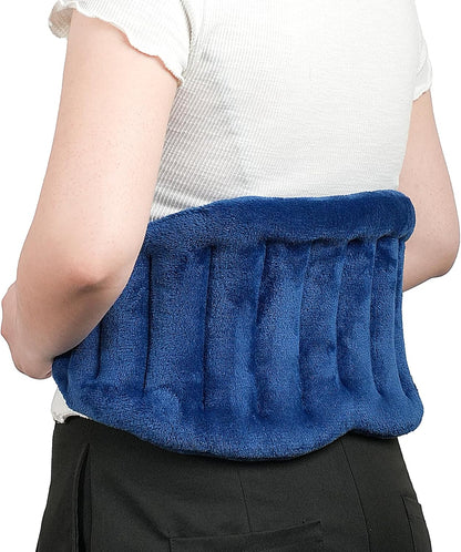 Microwave Heating Pad for Lower Back, Waist, Periods Cramps Pain Relief - Wearable Microwavable Heating Pads Heating Pad with Flax Seed for Hot & Cold Therapy, Unscented Heat Pack（Navy Blue）