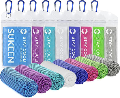 Sukeen Cooling Towels 6 Pack (40"x12"), Cooling Neck Wraps, Ice Towels, Microfiber Breathable Cooling Towel for Hot Weather, Sweat Towel for Gym, Sport, Running, Golf, Workout, Camping, Fitness