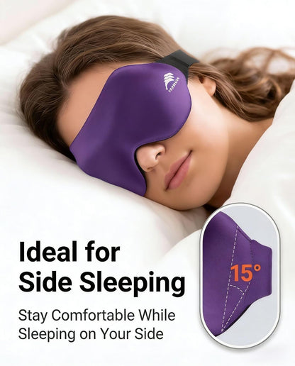 Sleep Mask for Side Sleepers: Lash Extensions 3D Contoured Eye Mask – Airplane Travel Essential, Zero-Pressure Light Blackout Eye Mask for Women – Soft Night Blindfold for Long Flights (Purple)