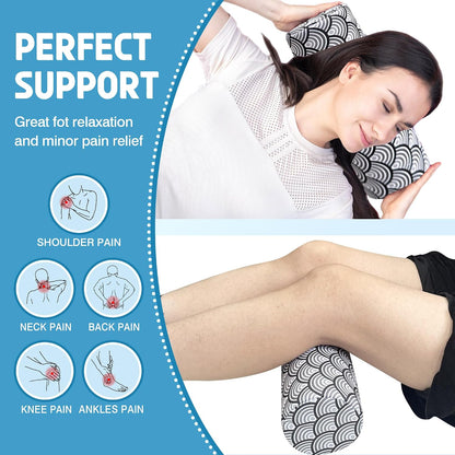 Neck Roll Pillow for Sleeping,Ergonomic Cylinder Tube Pillows for Cervical Spine and Neck Support,Versatile Roll Pillow for Bed,Office,and Travel,Memory Foam Bolster with Washable Cover