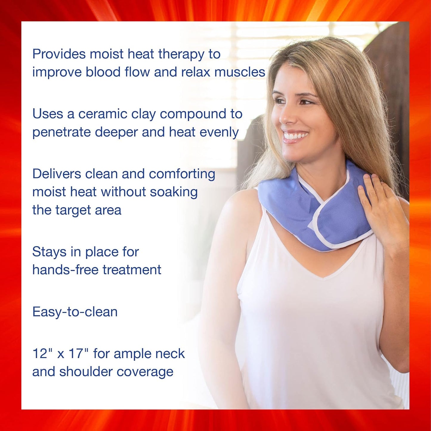 Thermi Paq Microwave Heating Pad for Neck and Shoulders Reusable Heated Neck Wrap for Neck Pain and Shoulder Pain