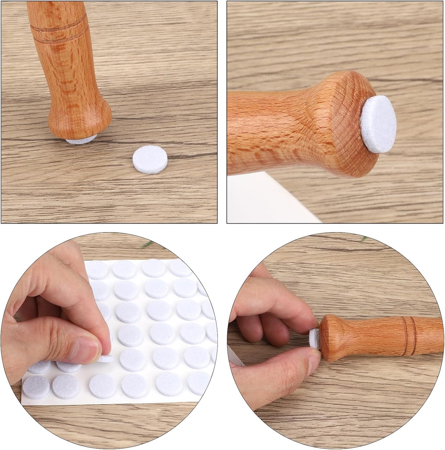 48 Pcs Felt Pads for Cabinet Door, 1/2in White Round Quite Cabinet Pads Bumpers Self Adhesive Felt Furniture Pad for Kitchen Furniture Floor Drawers Table Chair Leg Protector
