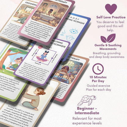 Somatic Therapy Exercise Cards & Coping Skill Cards: Techniques and Exercises for Trauma & Stress Relief, Self-Help Deck by HORIA KADI