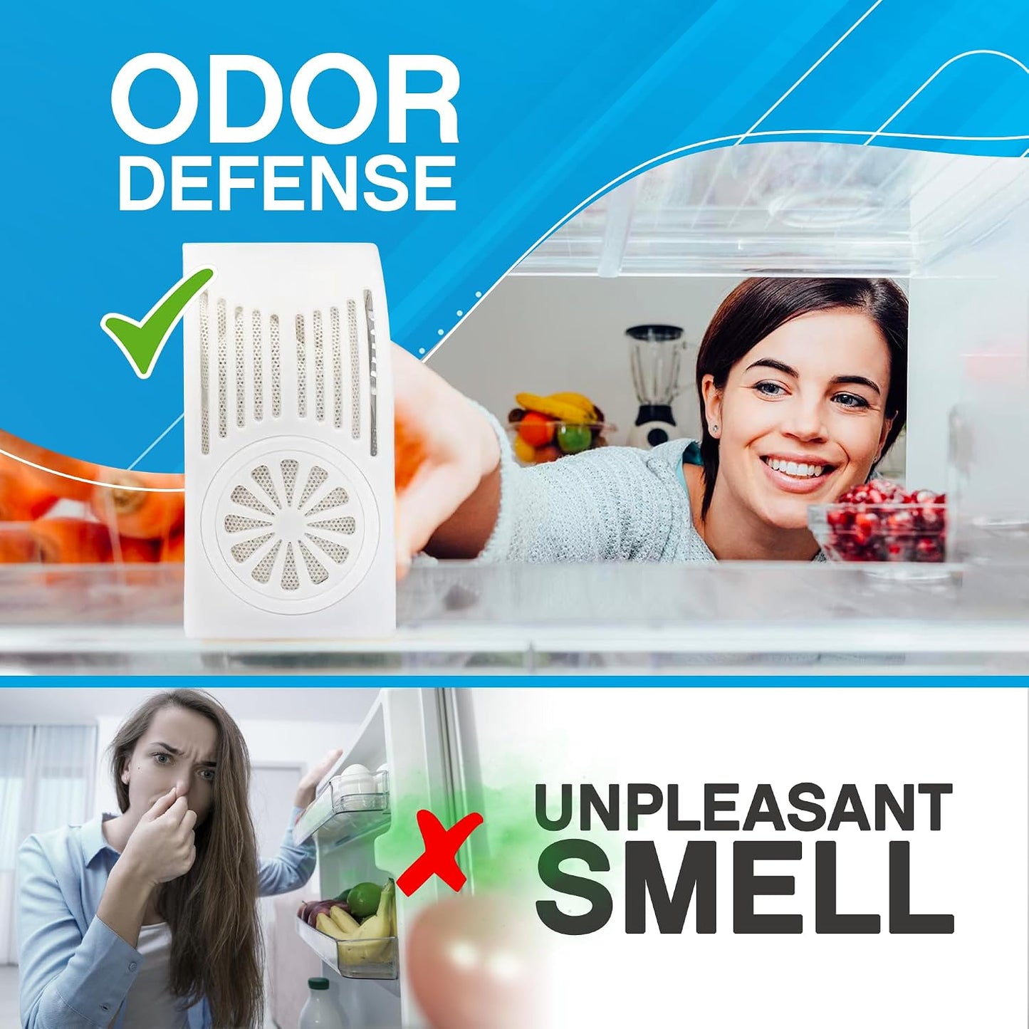 Nonscents Refrigerator Deodorizer - Odor Eliminator - 1 Count | Outshines Baking Soda & Deodorizer with Activate Charcoal, Unscented and Long-lasting Freshen Refrigerator