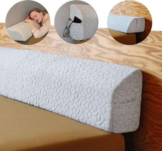 FeelAtHome Twin Bed Gap Filler, 0-8" Adjustable Headboard Wedge Pillow | Premium Foam Mattress Extender Closes The Crevice Between Wall & Bed. Ideal Gap Stopper for College Dorms & Guest Rooms