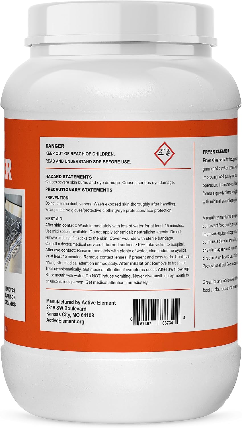 Fryer Cleaner - 8-lbs - Fryer Boil Out - Contains 21 Cleanings - Concentrated Powder - Commercial Strength - Removes Burnt On Organics - Deep Fryer Cleaner
