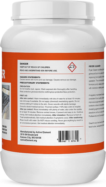 Fryer Cleaner - 8-lbs - Fryer Boil Out - Contains 21 Cleanings - Concentrated Powder - Commercial Strength - Removes Burnt On Organics - Deep Fryer Cleaner