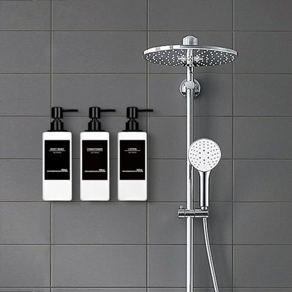 Shampoo Dispenser for Shower Wall, Shampoo and Conditioner Dispenser with 16 Waterproof Labels, No Drill Shower Soap Dispenser Bathroom, Shower Soap Dispenser Wall Mounted 3 Chamber, 17oz,Black | Shampoo Dispenser for Shower Wall, Shower Soap Dispenser