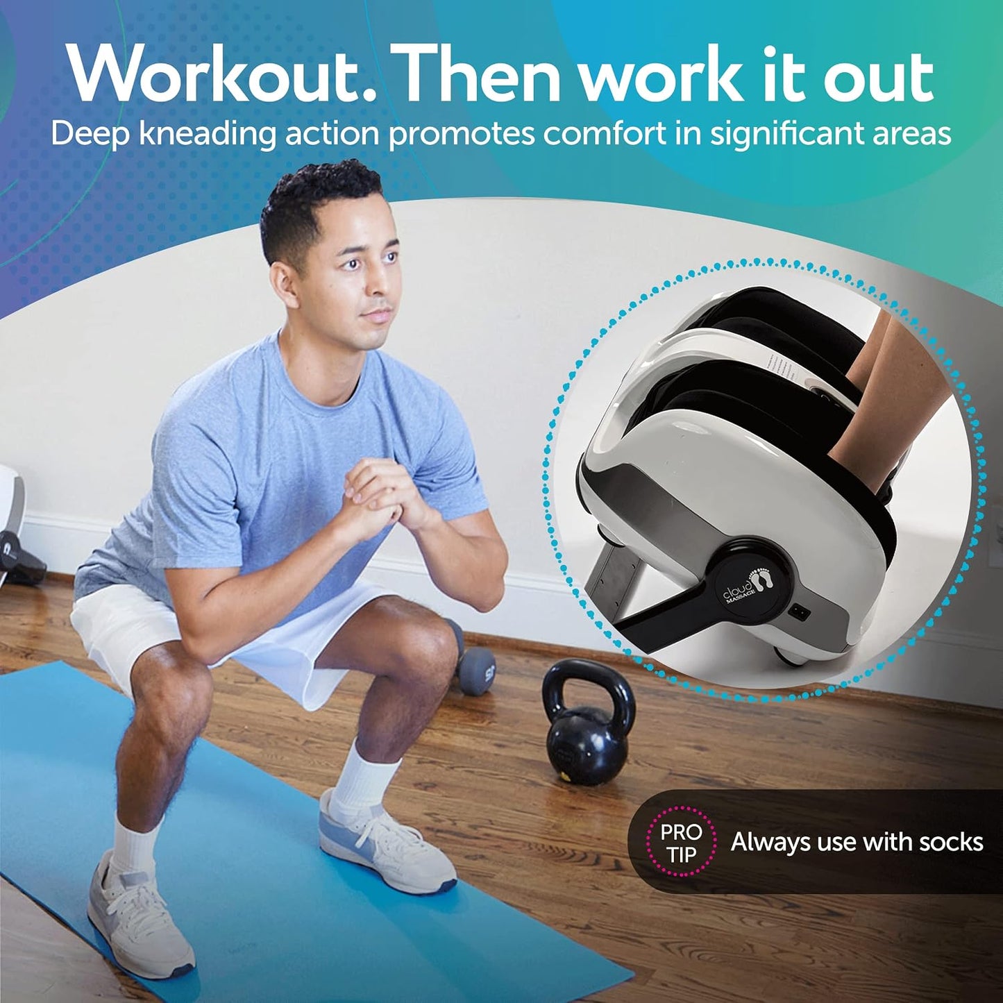Shiatsu Foot Massager with Heat, Standard Size, White | Deep Kneading & Compression, Adjustable Intensity, Multi-Mode Leg and Foot Massager with Remote Control, Anti-Slip Base