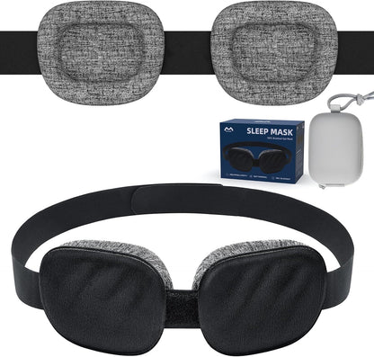 Sleep Eye Mask for Sleeping, 100% Blackout Eye Mask for Women & Men, 3D Contoured Zero Pressure Design, Adjustable Soft Blindfold, Eyelash Friendly Sleep Mask for Travel, Nap & Night Sleep