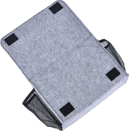 Zafit Bedside Caddy, Large Size Bedside Storage Organizer Bedside Organizer Caddy for Magazine Remotes Phone (13.4'' x 18.1'' Plus Size, Dark Grey)