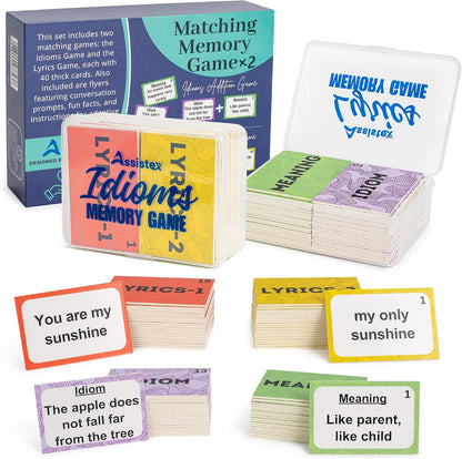 Assistex Matching Game Activity Board - Dementia Activities for Seniors - Memory Games for Adults with Alzheimers - Memory Loss and Alzheimers Activities - Matching Card Memory Games for Seniors