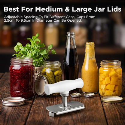 2Pcs Multi-Purpose Jar Opener, Non-Slip Bottle Opener for Weak Hands Seniors, 5-in-1 Can Opener for Pull-Tab Cans, Beer Bottles, Twist Off Caps & Jars