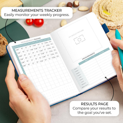 Clever Fox Food Journal for Women & Men, Weight Loss Tracker, Aquamarine