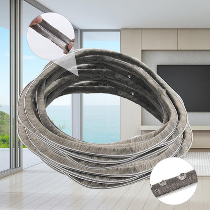 16 Ft (5m) 196 Inch Sliding sash Windows Doors Tape Pile Draught excluder Brush Seal Strip weatherstrip 7mm x 12mm (7/24 1/2 Inch, Gray)