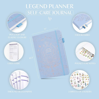 Legend Self-Care Journal – Guided Daily Reflection Journal to Support Mental & Physical Health – Daily Mood, Meditation & Personal Development Notebook – 7.1x10.5”, Lasts 3 Months (Turquoise)