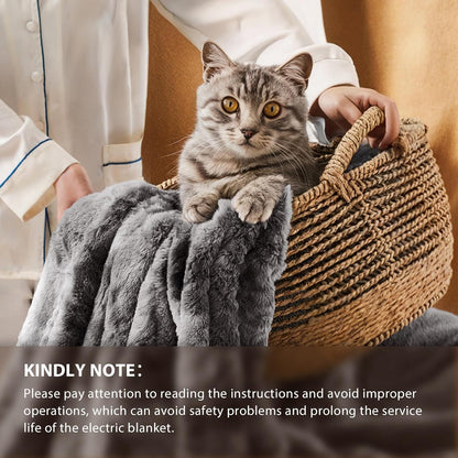 Homemate Heated Blanket Electric Heating Throw 50x60 Plush Faux Fur Sherpa