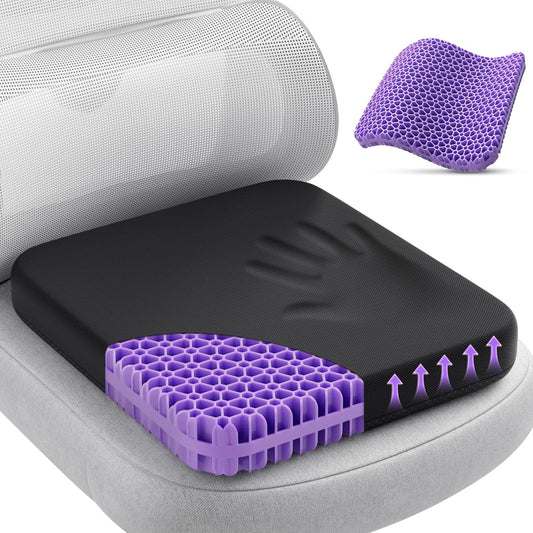 TushGuard Gel Seat Cushion for Long Sitting, Breathable Thick Patent Design