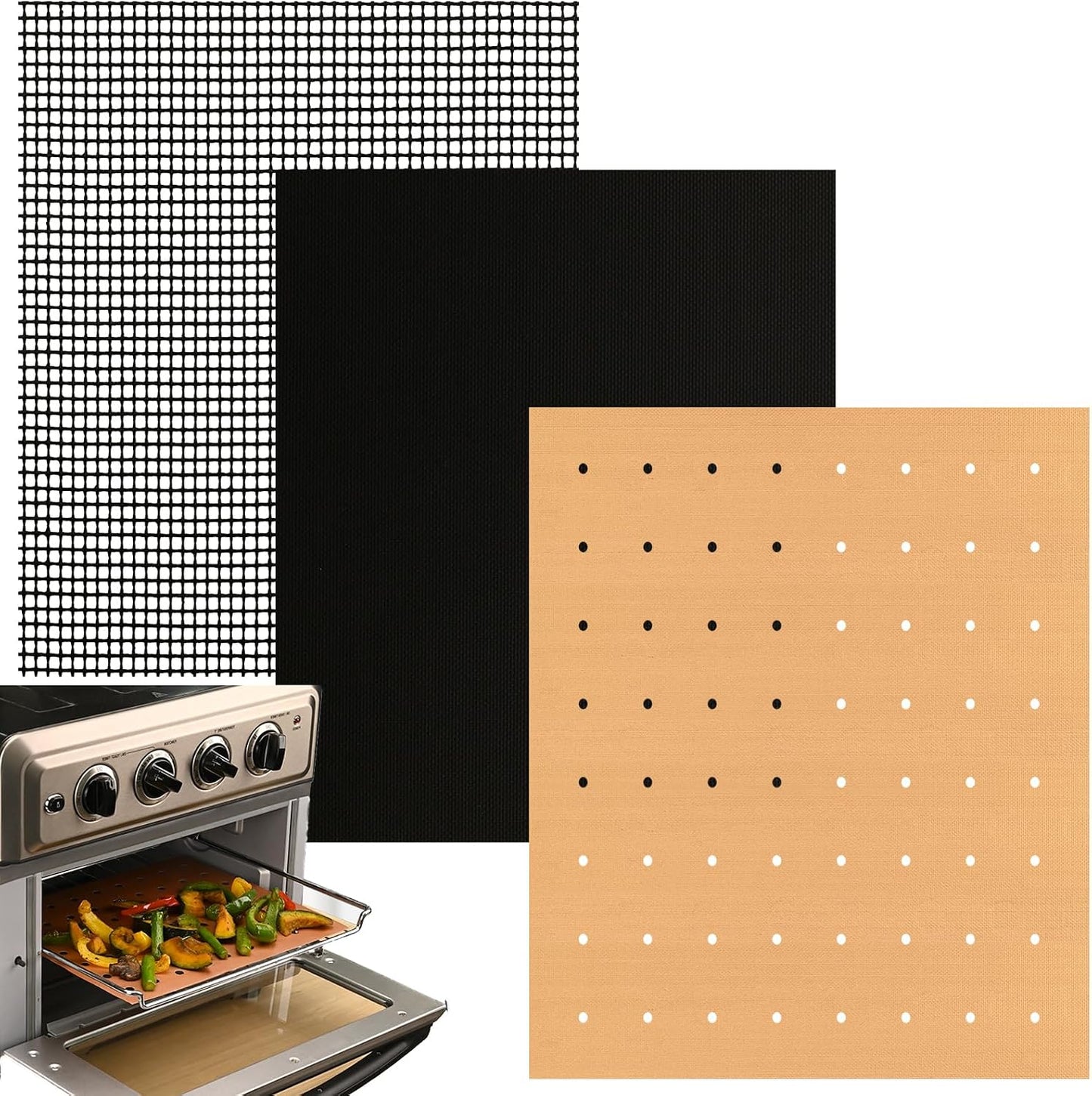 WMKGG Silicone Air Fryer Liners, 2PCS Air Fryer Silicone Liners | Reusable Rectangular Non-Stick Basket Accessories for Ninja Foodi Dual DZ201/DZ401 8-10QT