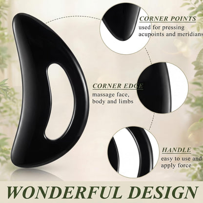 BBTO 2 Pcs Gua Sha Tools Body Scraper with Grip Facial Massage, Clear