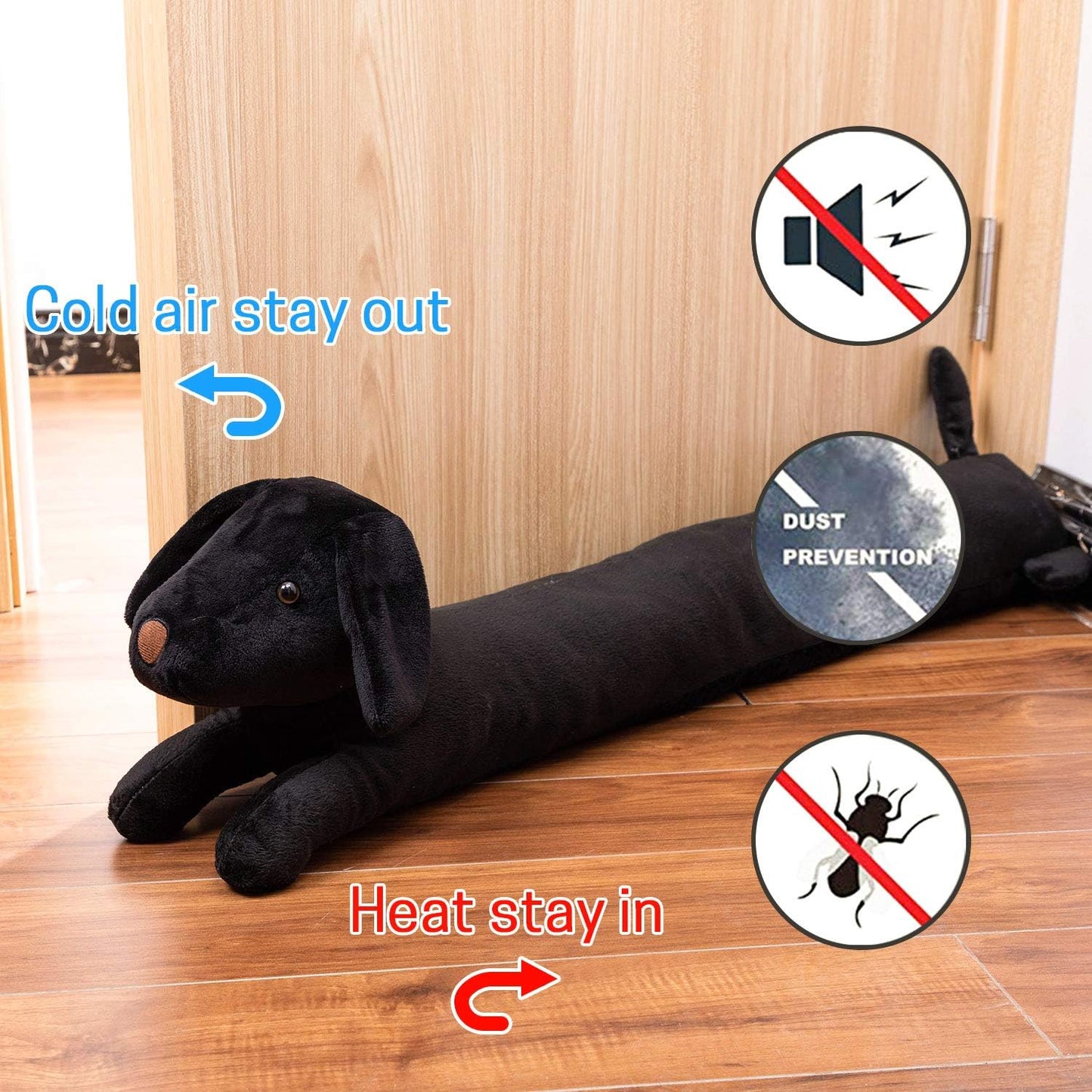 SWISSELITE 36 Inch Under Door Stopper, Decorative Door Noise Blocker | Weighted 3.2 Pounds Animal Air Draft Stopper Soundproof Energy Saver for Door & Window