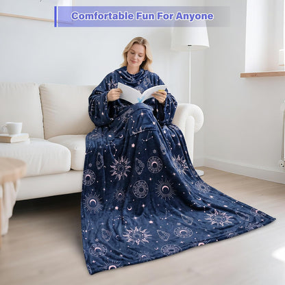 Catalonia Wearable Blanket with Sleeves for Women & Men, Fleece Wrap Throw