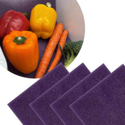 Bluapple FreshMats - Refrigerator Bin Liners, Fridge Drawer Mats - Keeps Produce Fresh Longer, Prevents Bruising, Promotes Air Circulation - BPA-Free Polyurethane Foam - (4-Piece Set, 12"x15", Green)