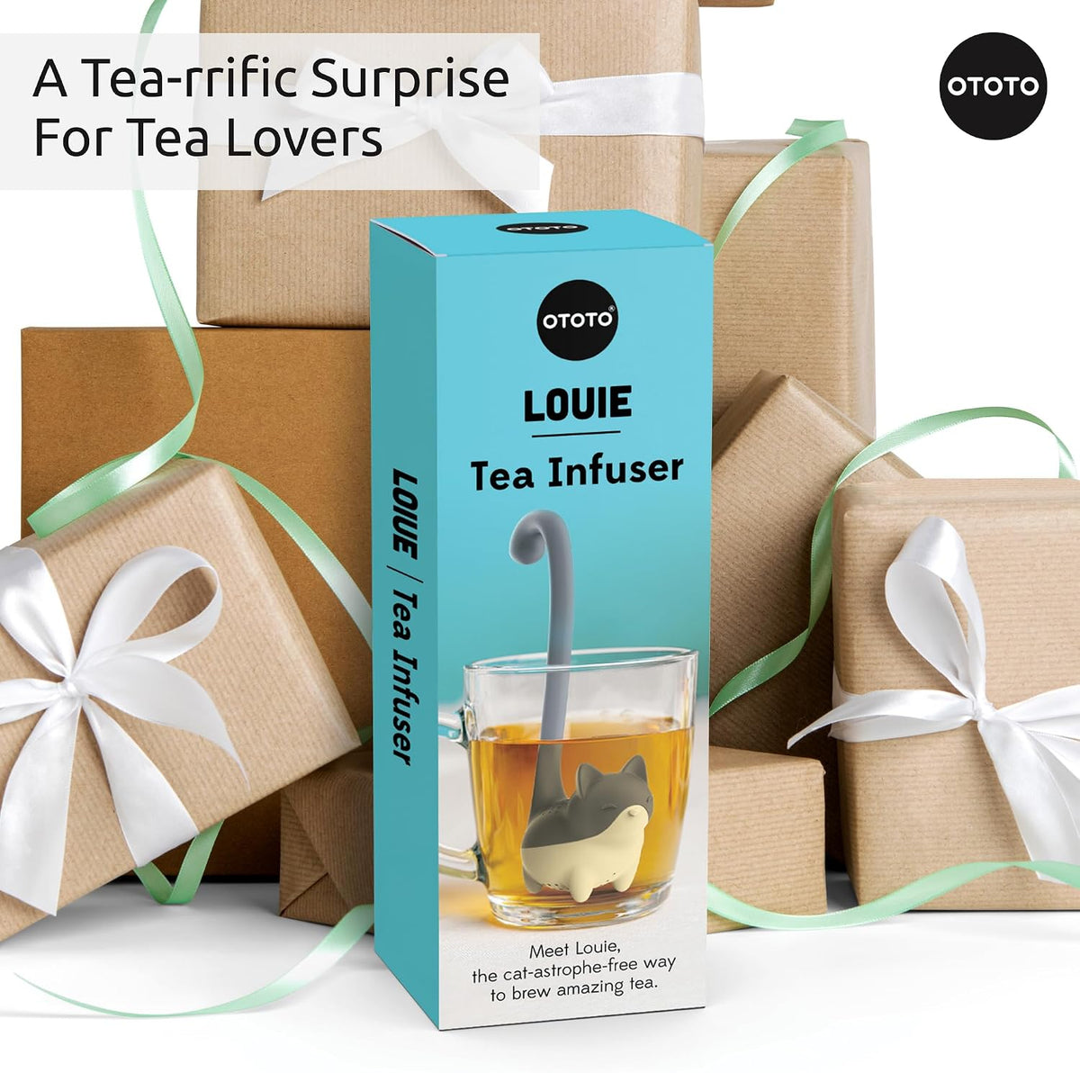 Cute Tea Infuser by OTOTO - Loose Leaf Tea Steeper, Tea Accessories, Tea Diffusers, Tea Infuser for Loose Leaf Tea, Tea Strainers, Cute Gifts, Tea Gift Set, Kitchen Gifts, Cooking Gadgets