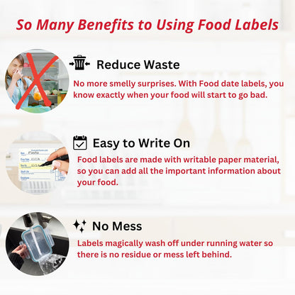 2x3 Dissolvable Food Labels, 1000 Food Container Stickers, Blue | Ideal for Fridge Freezer & Pantry, Organize Prepped Meals & Leftovers Easily, Adheres Well, Dissolves Fast with Zero Residue